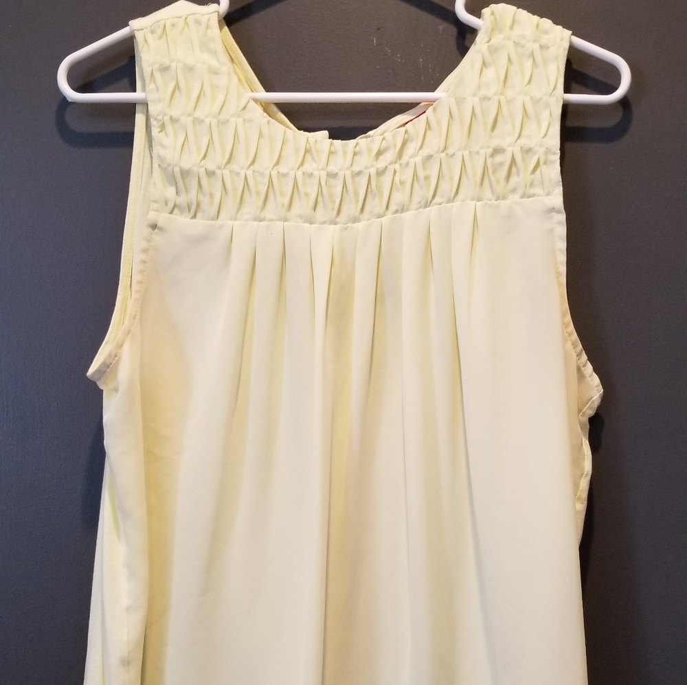 Elle Mixed Media Tank Top Yellow Size L Large